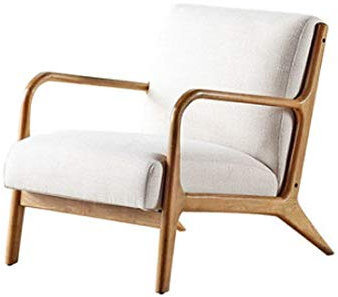 Generisch Lounge-Sessel,Einzelsofastuhl, Massivholz, Freizeitstuhl, Wohnzimmer, Balkon, Lazy Chair, Stoffrückenlehne, Einzelstuhl