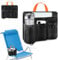 Emsiok Beach Chair Cup Phone Holder Attachment Black Camp Chair Side Pocket Organizer Beach Chair Accessories Pouch Camping Chair Armrest Storage Bag with 4 Pockets for Water Bottle Sunglasse Book