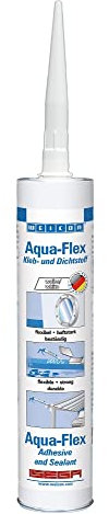 WEICON Aqua-Flex 310 ml - Colle élastique - Adhésif puissant - Pour sceller - Blanc