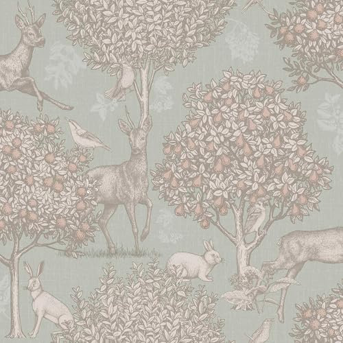 Woodland Scene Wallpaper Sage Green Arthouse 924606