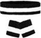 3-Set Schweißbänder Stirnband Armbänder Retro neon 80er 90er Outfit Sport Karneval Accessoires (Schwarz Weiß Schwarz)