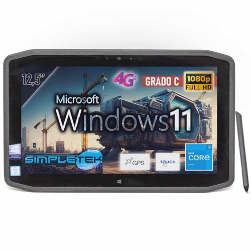 SIMPLETEK - Tablet Rugged 12 i5 Sesta Gen Windows 11 Pro 8GB 240GB Touchscreen con modulo SIM LTE 4G Touch screen Notebook (Ricondizionato)