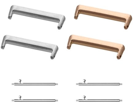 kwmobile Adattatore Cinturino Orologio Compatibile con Huawei Watch Fit 3 / Fit 4 Smartwatch - Connettore Cinturino Metallo 20mm - Set da 4 Connettori Cinturini