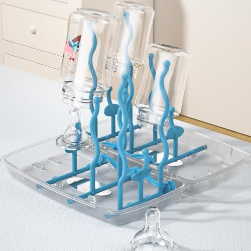 Estante para Secar Biberones de Bebés, Escurre Biberones, Estante para Secar Biberones, Bandeja de Drenaje de Biberones, Escurridor de Biberones, Soporte para Escurrir Biberones, Soporte Portabotellas