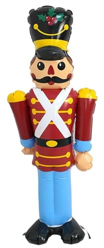 QmjdDymx Christmas Inflatable Nutcracker Soldier 3.5ft PVC Nutcracker Christmas Decor with 2 Hidden Air Holes Christmas Inflatables Outdoor Decorations for Holiday Inflatable Yard Decorations