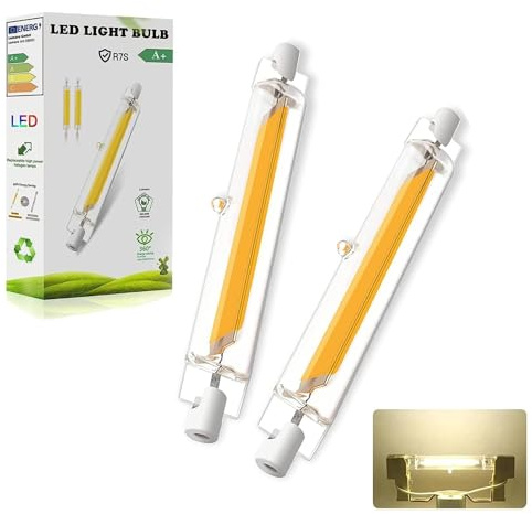 R7S LED 118mm Dimmbar, 20W R7 S 118mm LED Lampen Ersatz für 200W Halogen Leuchtmittel, R7S LE D COB Glühbirne Stab Naturweiß 4000K, 2000LM Kein Flackern, 360°Abstrahlwinkel, 2er Pack