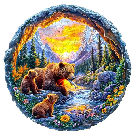 Individz Holzpuzzle für Erwachsene, Einzigartige Tierförmige Mamas Liebe Wooden Puzzle, Geburtstagsgeschenk Familie Freunde (L-34 * 33.7cm-290 Stück)