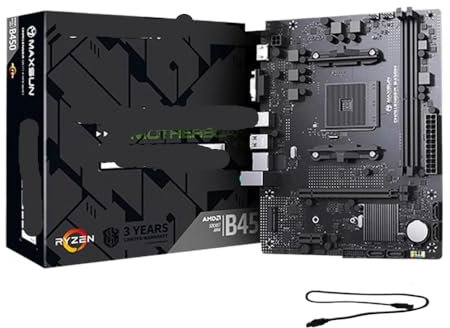 JGHFReW Carte mère B450M Compatible avec mémoire DDR4 Double Canal AM4 APU Compatible avec Les processeurs Ryzen 4500 5600 5600G et Prise en Charge M.2 NVME