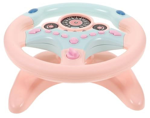 NULYLU Car Steering Wheel with Music Rotating Steering Wheel for Secure Suction Cup Base for Stability Enhances Hand Eye Coordination for Long Journeys and Pretend Play