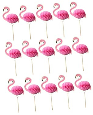 Zerodeko 25stücke Flamingo Cake Topper Kuchenstecker aus Sicherem Material Flamingo-design für Party-dessert-topper Hawaii-kuchenstecker für Geburtstage