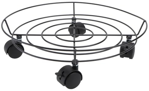 ifundom Schwerer Metall blumentopfroller mit drehrollen und Bremse Belastbares Pflanzkübel transportgestell für Bonsai und Gasflaschen Mobiles Blumenständer tablett Indoor und Outdoor