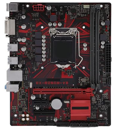 Denash Carte Mère de Bureau B250M V3, Emplacement DIMM M ATX 2 DDR4 pour Processeur CPU LGA 1151 7ème 6ème Génération Core I7 I5 I3 14nm, avec Sortie PCI E 3.0 DVI ALC887 Puce Sonore 8