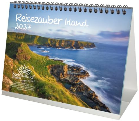 Reisezauber Irland DIN A5 Tischkalender für 2027 Dublin Stadt Reise Land Urlaub - Seelenzauber