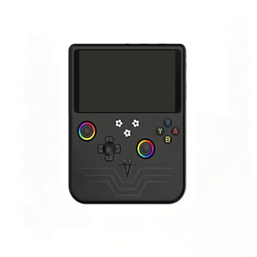 GLFLOW R60MAX Console di gioco portatile retrò con display HD da 50 pollici, oltre 20000 giochi, per sistema Linux, divertimento portatile, nero (nero)
