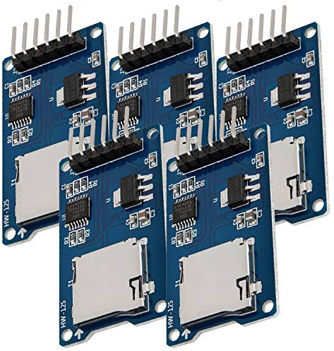 AZDelivery 5 x Set SPI Reader Micro Speicher SD TF Karte Memory Card Shield Modul kompatibel mit Arduino inklusive E-Book!