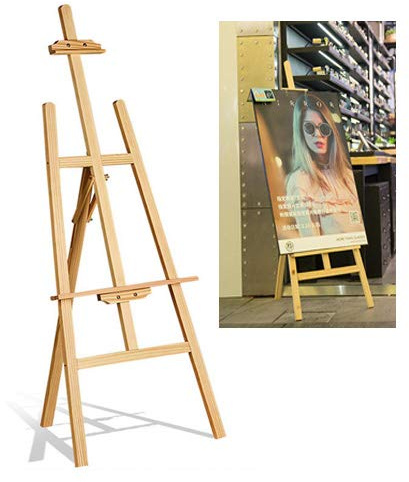 Wooden Easel 175CM, Studio Easel for Artist, Painting Drawing Board, A-Frame Folding Pine Wood Artist Art Craft Adjustable Easel Display Tripod Advertising Display Stand Easels - Easy to Assemble