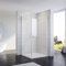 SONNI Drehfalttür Duschkabine 180° Eckeinstieg Dusche Duschabtrennung 80x80x195cm mit Duschtasse