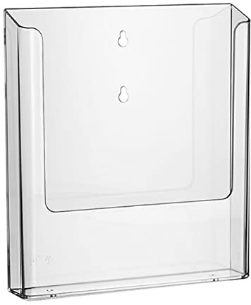 ogoPLUS DIN A4 Wandprospekthalter Hochformat / Prospekthalter, Prospektständer, Flyer-Ständer, Flyerhalter, Prospektbox glasklar, Aufsteller, Werbung, Wandmontage