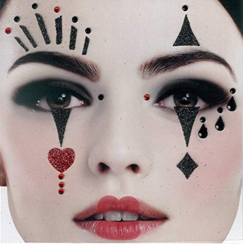 Brandsseller Gesichts-Tattoo Pantomime - Aufkleber Set Klebetattoos Temporäre Tattoos Halloween/Karneval Schwarz
