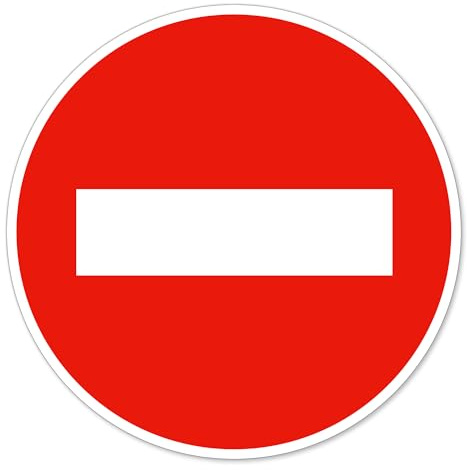 Autocollant vinyl - Panneau de sens interdit - Diamètre de 200 mm - 20