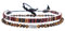 2er Set Surfer-Armband Herren & Damen • 100% Wasserfest & Handmade • Perlen-Armband Boho Stoff-Armband • Hippie Sommer Strand-Schmuck • Freundschaftsarmbänder für Ihn & Sie (Braun & Tigerauge)