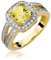 Damen Ring 585 14k Gold Gelbgold echt Citrin Edelstein Diamanten Brillanten