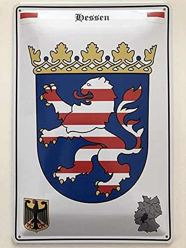 Metall Schild 20x30cm Hessen Wappen Blechschild