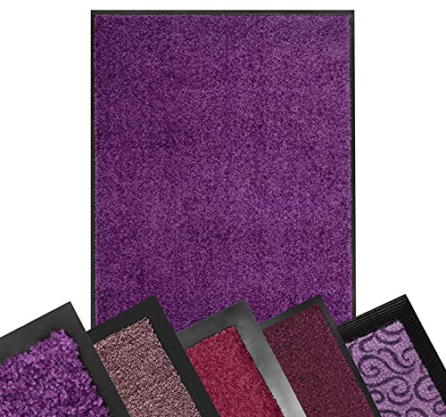 Floordirekt Schmutzfangmatte LILA - XXL Teppich für Flur Eingang Eingangsbereich innen & außen - Türmatte Sauberlaufmatte Fußabtreter Fussmatte - rutschfest & pflegeleicht (120 x 300 cm, Use & Wash)