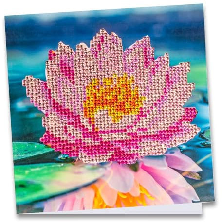 Ideen mit Herz Diamond-Painting-Grußkarte | Strass-Edition | 16 x 16 cm | 370 g/m² | inkl. Steine, Umschlag & Werkzeug (Seerose)