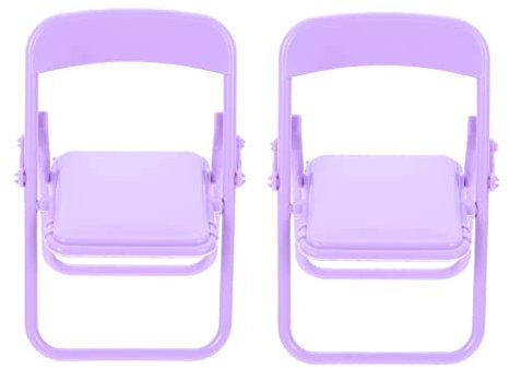 jojofuny 2st Puppenstubenstuhl 1: 12 Dollhouse Stuhl Landschaftsstuhlverzierung Mini Dollhouse M?Bel Handystand Puppenhausklappstuhl Mini- Plastik Violett Schemel Miniatur Kind