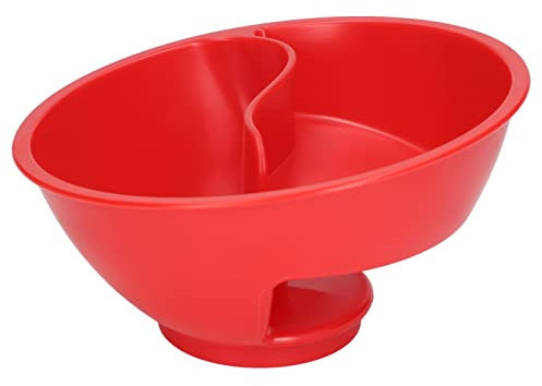 Cereal Divided Bowl Anti Soggy Cereal Bowl Stackable Separated Snack Bowl for Salad Sauces Nuts Sprinkles Dips Soup Croutons Fries Red