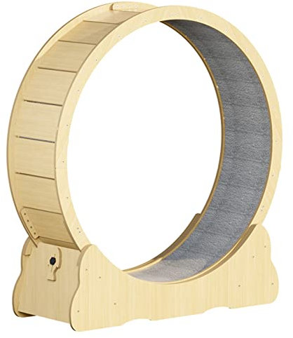 BIBOYA Katzenlaufrad Geräuscharmes Katzenlaufrad für Wohnungskatzen, Katze Kratzbrett Greifen Krabbeln Regal Rad Rotation, Niedliche Katzenmöbel mit Teppichlaufbahn (Size : Diameter 110cm/43.3in)