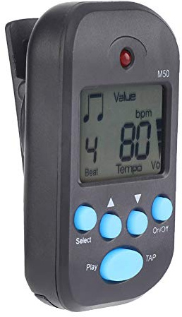 Digitales Multifunktions metronom, Lautstärkeregler Elektronisches und Leicht Ablesbares Metronom, Mini Clip on Tempo für Klavier Gitarre Saxophon Flöte Violine Schlagzeug