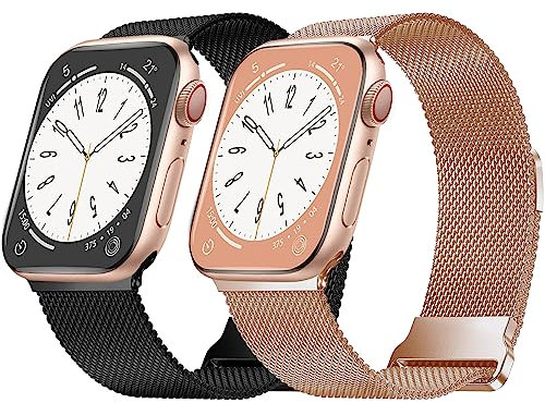 DOBSTFY Bracelet Métallique Compatible Avec Apple Watch 38mm-42mm, Acier Inoxydable Avec Aimant pour iWatch Ultra/Ultra 2 SE Series 10/9/8/7/6/5/4/3/2/1