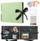 DazSpirit Photo Album Scrapbook - 80 Page DIY Memory Book with 12 Metallic Pens & 8 Photo Stickers, Holds 420 Photos - Scrapbook Kit, Perfect for Writing, Drawing, and Storing Memories(Green)