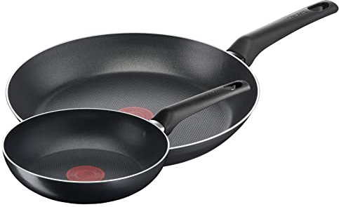 Tefal Pfannen Simple Cook 2-teiliges Pfannenset Ø 20+28 cm Bratpfanne mit Thermo Spot und Antihaftversiegelung