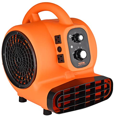 VEVOR Air Mover, 1/4 HP 1000 CFM Carpet Dryer for Cooling and Ventilating, Portable Floor Blower Fan with 4 Blowing Angles and Time Function, for Janitorial, Home, Commercial Use