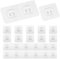 VEGCOO Transparent Adhesive Hooks, 20 Pieces Sticker Hooks for Bathroom Shelves No Drilling, 7 x 7cm Single & 6 x 14cm Double Adhensive Hooks for Shower/Kitchen/Living Room/Bedroom (UKGY-GD049-03)