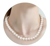 Perlenkette Damen 10mm - Choker Modeschmuck für Liebe, Frauen Pearl Necklace für Freunde, Perle Halskette Geschenke für Valentinstag