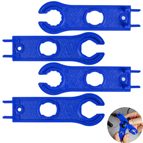 Werkzeug Set, 4 Stück, in Blau, aus Hartplastik, zum Anziehen und Lösen von Kabelverschraubungen, Solarstecker Schlüssel Kit, Montagewerkzeug Steckverbinder, Verrieglung Schraubenschlüssel Stecker