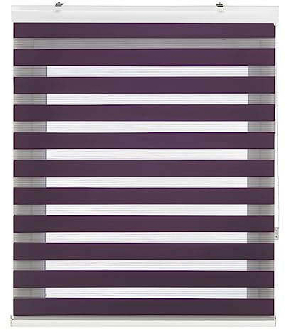 Decorblind | Rollo für Nacht und Tag mit Galerie, Wand- oder Deckenmontage, Maße: Breite 160 x Länge 180 cm, Maße Stoff: 157 x 175 cm, Violett, Fensterrollo