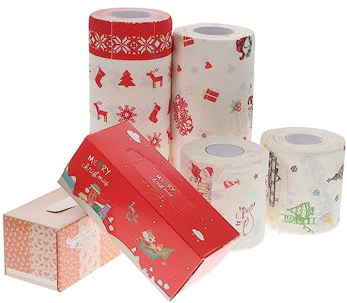 Anneome 1 Satz Weihnachtspapier Toilettenpapier Für Den Weihnachtliches Lustiges Toilettenpapier Weihnachtsserviettentücher Taschentücher Fürs Abendessen Büro Weihnachten Füllstoff