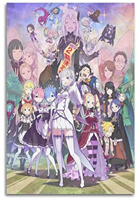 xze Anime Re Zero Poster, Raumdekoration, Leinwand, ästhetischer Posterdruck, Wandkunst, Dekoration, Poster, 30 x 45 cm, ungerahmt