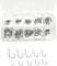 JZK 100pcs assorted Size 3 4 5 6 7 8 9 10 11 12, Carbon Steel Fishing Hooks with Eyes, Small Fish Hooks with Barb, Circle Fishing Hooks with Plastic Box
