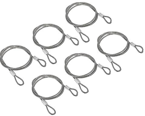 PATIKIL Inox Acier Câble, 6 Paquet PVC Revêtement 1/8 Fil Corde pour Pont Balustrade, luminaires, 3,3ft