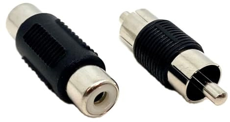 Dolphin Automotive 2 Pack RCA Phono Joiner Audio Visual Video Coupler Adapters One Male/Male AND One Female/Female (Male/Male Female/Female)