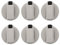 Bruafsir Stoves Cooker Knobs,Oven Knob 6pcs,Zinc alloy 6mm Universal Silver Gas Stove Control Knobs Adaptors Oven Rotary Switch Cooking Surface Control Locks