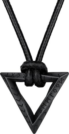 FaithHeart Wikinger Rune Amulett für Herren Damen, Einzigartiger Mobius Anhänger mit Wikinger Rune Symbol, Triangel Anhänger für Geburtstag Weihnachten Muttertag