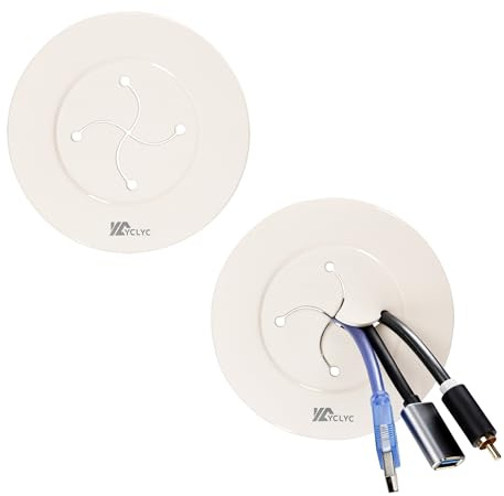 3in TV Cable Hider Wall Kit, YCLYC Large TV Cord Hider for Wall Mounted TV | TV Cord Covers for Wires on Wall Kit, Behind in Wall Cable Management Kit, Off White TV Wire Hider for Wall (2Pack)
