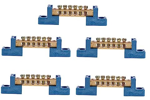 SEWOART 5 Stück 6 Terminals Autobatterien Schraubklemme Erdung 12v Sammelschiene Endstromschiene Kfz-klemmenblock Autoblox Komfortabel Verteilerklemme Klemmleiste Verteilerkasten Messing